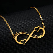Custom Double Heart Two Names Infinity Necklaces For Women Stainless Steel Customized Necklace Pendant Personalized Jewelry Gift