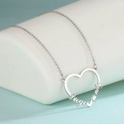 Heart Customized Name Necklace Stainless Steel Nameplate Pendant Personalized Custom Necklaces Jewelry Gift for Women Girls
