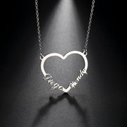 Heart Customized Name Necklace Stainless Steel Nameplate Pendant Personalized Custom Necklaces Jewelry Gift for Women Girls