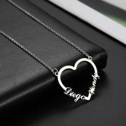 Heart Customized Name Necklace Stainless Steel Nameplate Pendant Personalized Custom Necklaces Jewelry Gift for Women Girls