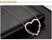 Heart Customized Name Necklace Stainless Steel Nameplate Pendant Personalized Custom Necklaces Jewelry Gift for Women Girls