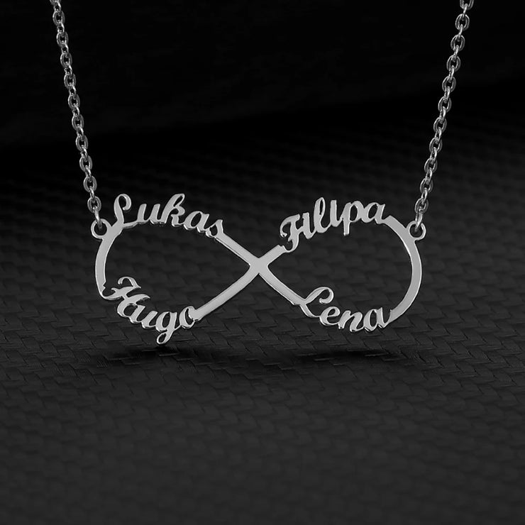 Custom Double Heart Two Names Infinity Necklaces For Women Stainless Steel Customized Necklace Pendant Personalized Jewelry Gift