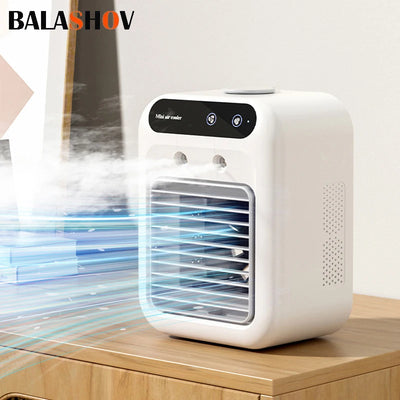 Mini Portable Humidifier Fan Air Conditioner Household Small Air Cooler Portable Air Adjustment Office Oil Diffuser Fast Cooling
