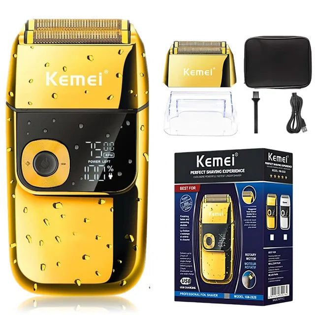 Kemei 2 in 1 Electric Shaver Men Electric Razor Rechargeable Beard Shaver Floating Hair Trimmer Face Care Beard Shaving Machine