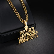 Trendy Customized Double Names Pendant Necklaces for Women Stainless Steel Personalized Crown Thick Chain Birthday Jewelry Gift