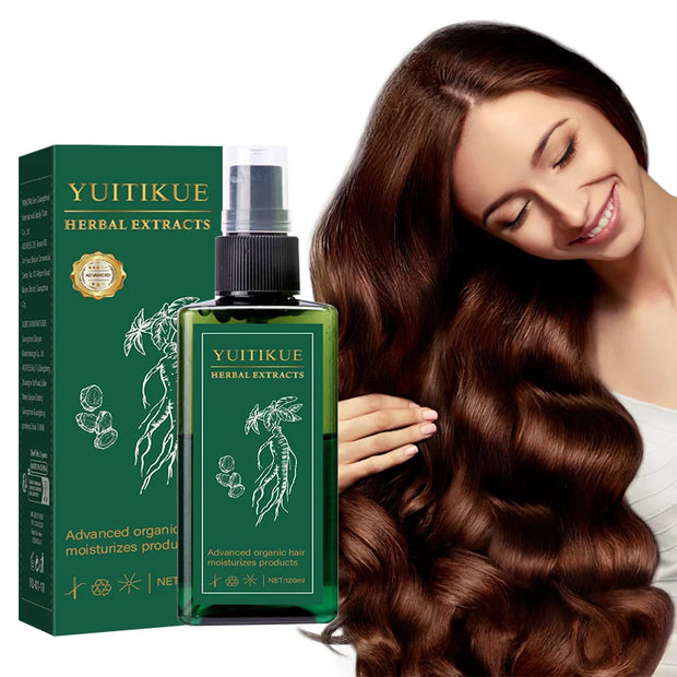 Hair oil with ginseng root extract, collagen, curcumin Gentle care for the scalp, leaving hair soft and shiny, with a fresh and