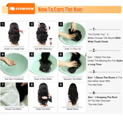 Deep Curly human Hair Wig 3 IN 1 Half Wigs Kinky Curly Human Hair Wig Glueless Wigs With Drawstring Seamless 250% Human Hair Wig