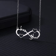 Custom Double Heart Two Names Infinity Necklaces For Women Stainless Steel Customized Necklace Pendant Personalized Jewelry Gift