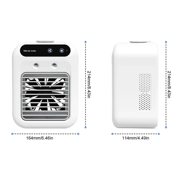 Mini Portable Humidifier Fan Air Conditioner Household Small Air Cooler Portable Air Adjustment Office Oil Diffuser Fast Cooling