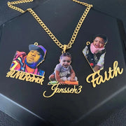 Custom Name Pictures Necklace Pendant Custom Name And Pictures Photo Draw Stainless Steel