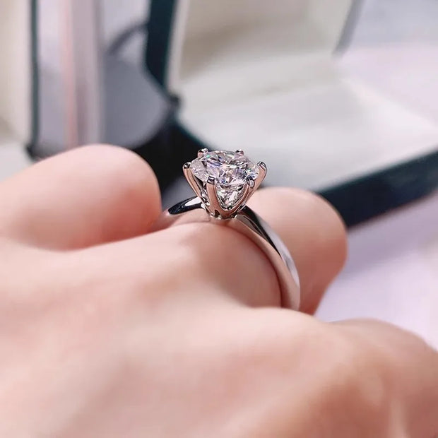 1.5 Carat Wedding Ring for Women Proposal Silver Color White Zirconia Marriage Engagement Jewelry Party Anillos Fashion CC633