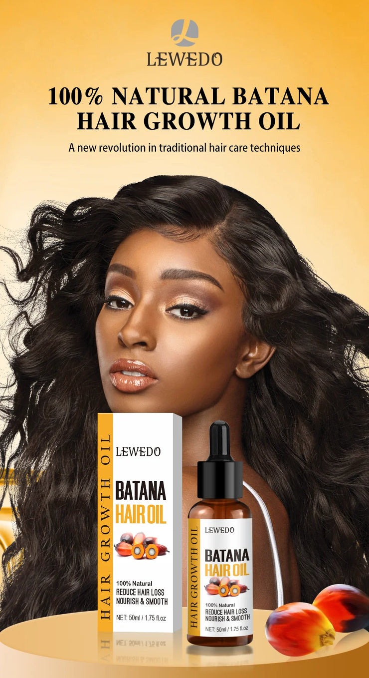 Lewedo Naturals Batana Oil Fast Hair Growth for Men Women Pure Batana Oil Nourish Shiny Hair Healthy Hair Care Anti Hair Loss