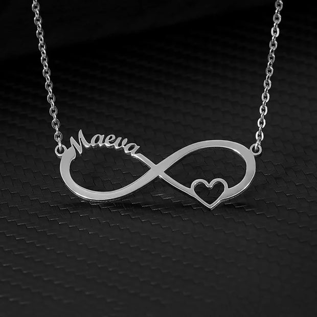 Custom Double Heart Two Names Infinity Necklaces For Women Stainless Steel Customized Necklace Pendant Personalized Jewelry Gift