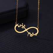 Custom Double Heart Two Names Infinity Necklaces For Women Stainless Steel Customized Necklace Pendant Personalized Jewelry Gift