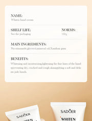 SADOER 100g Moisturizing Hand Cream Tender Nourish Non Greasy Brightening Hydrating Beauty Hands Skin Care Products