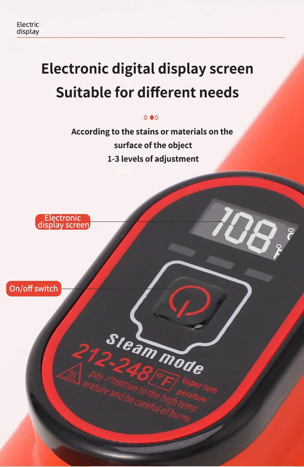 1200W Handheld Steam Cleaner High-Pressure and High-Temperature Sterilization Household Kitchen Air Conditioner Hood Washer Gun