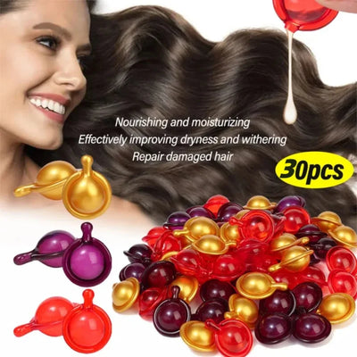 Hair Vitamin Capsule Keratin Oil Fast Restore Soft Smooth Shiny Hair Care Nourish Repair Hair Damaged Splitting Treatment Produc