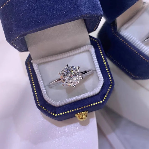 1.5 Carat Wedding Ring for Women Proposal Silver Color White Zirconia Marriage Engagement Jewelry Party Anillos Fashion CC633