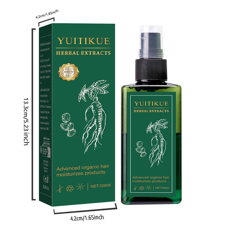 Hair oil with ginseng root extract, collagen, curcumin Gentle care for the scalp, leaving hair soft and shiny, with a fresh and