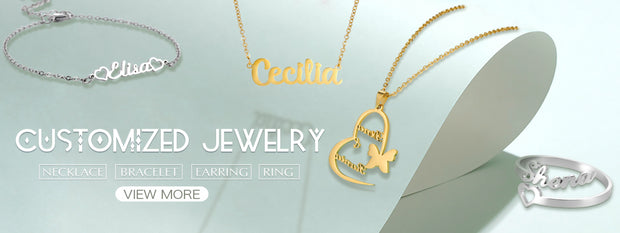 Heart Customized Name Necklace Stainless Steel Nameplate Pendant Personalized Custom Necklaces Jewelry Gift for Women Girls