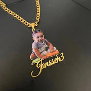 Custom Name Pictures Necklace Pendant Custom Name And Pictures Photo Draw Stainless Steel