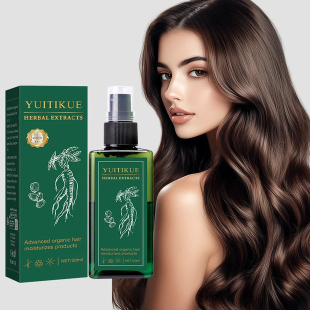 Hair oil with ginseng root extract, collagen, curcumin Gentle care for the scalp, leaving hair soft and shiny, with a fresh and