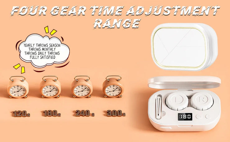 Rechargable portable Ultrasonic Contact Lens Cleaner machine Fit Disposal Soft Lens, Colored Contact Lens, RGP Lens and OK Lens