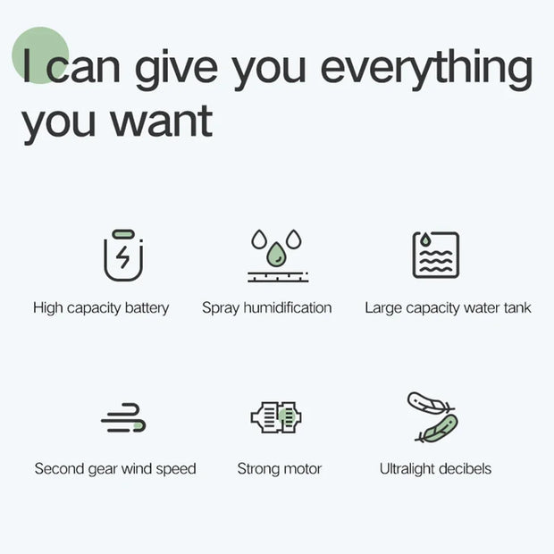 Mini Portable Humidifier Fan Air Conditioner Household Small Air Cooler Portable Air Adjustment Office Oil Diffuser Fast Cooling