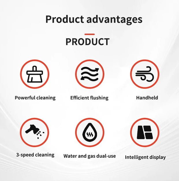 1200W Handheld Steam Cleaner High-Pressure and High-Temperature Sterilization Household Kitchen Air Conditioner Hood Washer Gun