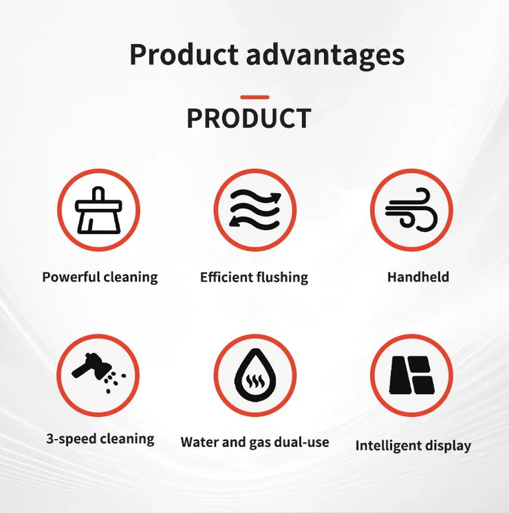 1200W Handheld Steam Cleaner High-Pressure and High-Temperature Sterilization Household Kitchen Air Conditioner Hood Washer Gun