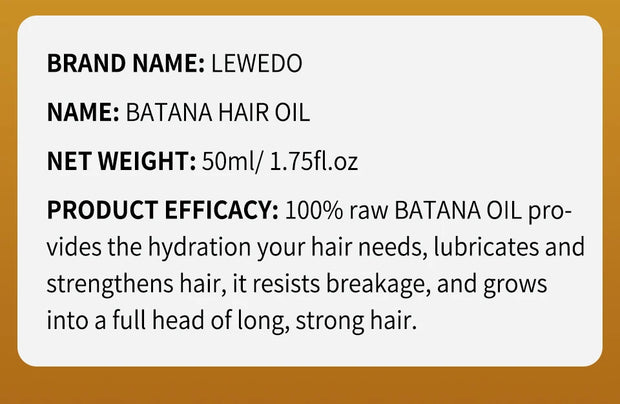Lewedo Naturals Batana Oil Fast Hair Growth for Men Women Pure Batana Oil Nourish Shiny Hair Healthy Hair Care Anti Hair Loss