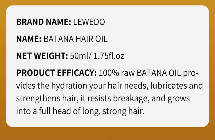 Lewedo Naturals Batana Oil Fast Hair Growth for Men Women Pure Batana Oil Nourish Shiny Hair Healthy Hair Care Anti Hair Loss