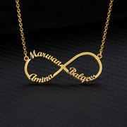 Custom Double Heart Two Names Infinity Necklaces For Women Stainless Steel Customized Necklace Pendant Personalized Jewelry Gift