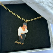 Custom Name Pictures Necklace Pendant Custom Name And Pictures Photo Draw Stainless Steel