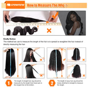 Deep Curly human Hair Wig 3 IN 1 Half Wigs Kinky Curly Human Hair Wig Glueless Wigs With Drawstring Seamless 250% Human Hair Wig